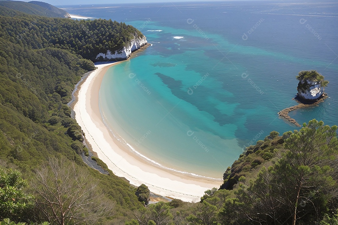 Vista superior natureza tranquila praia