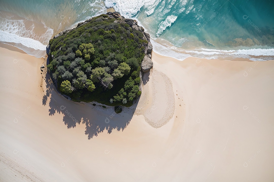 Vista superior natureza tranquila praia