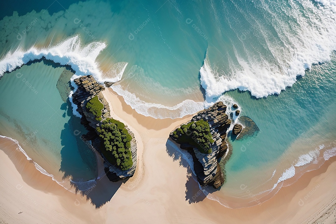 Vista superior natureza tranquila prai