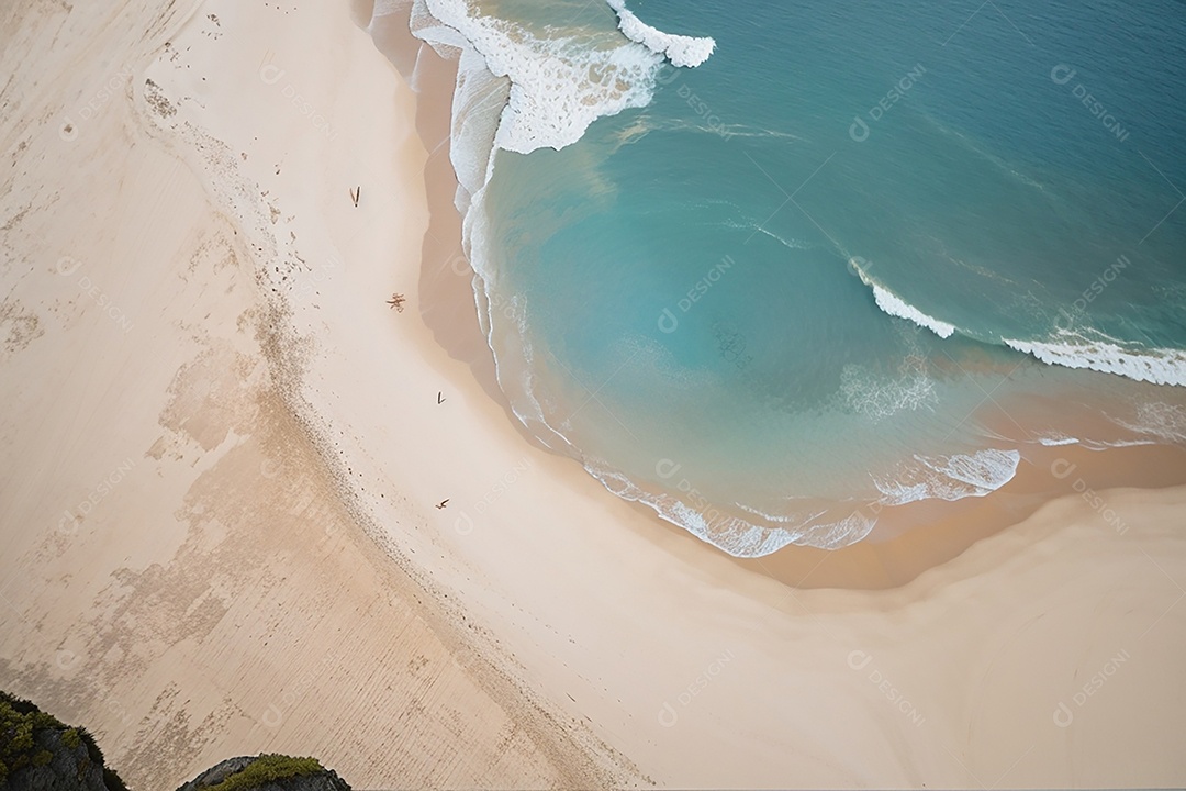 Vista superior natureza tranquila praia