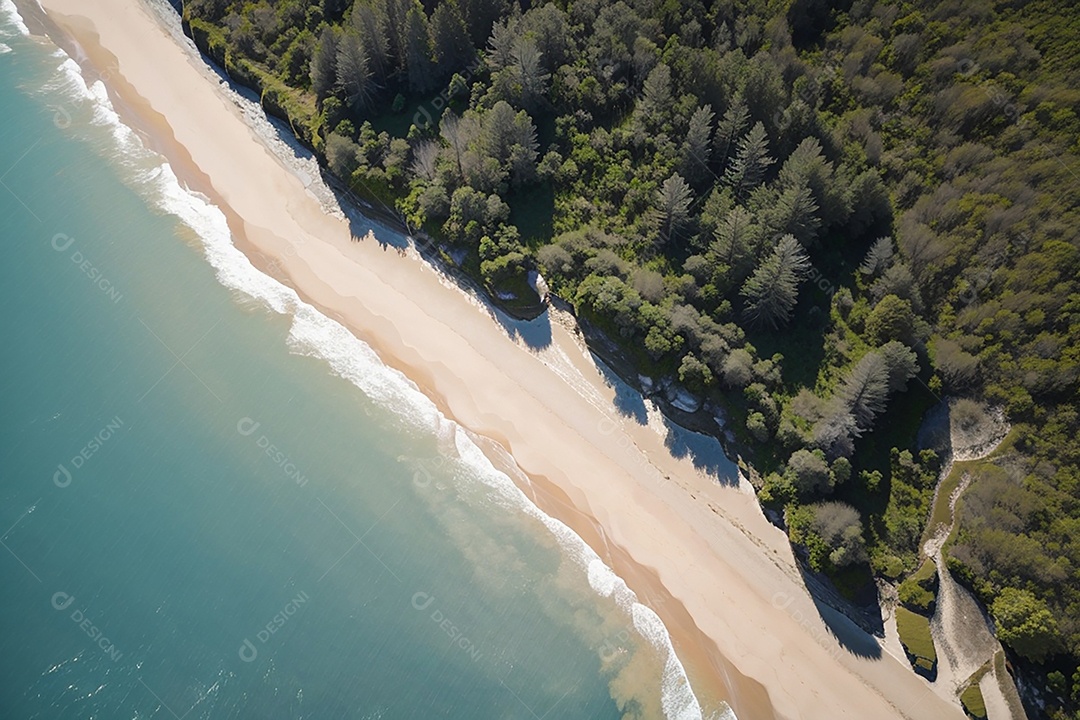 Vista superior natureza tranquila praia