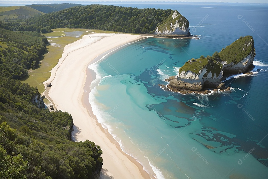 Vista superior natureza tranquila praia