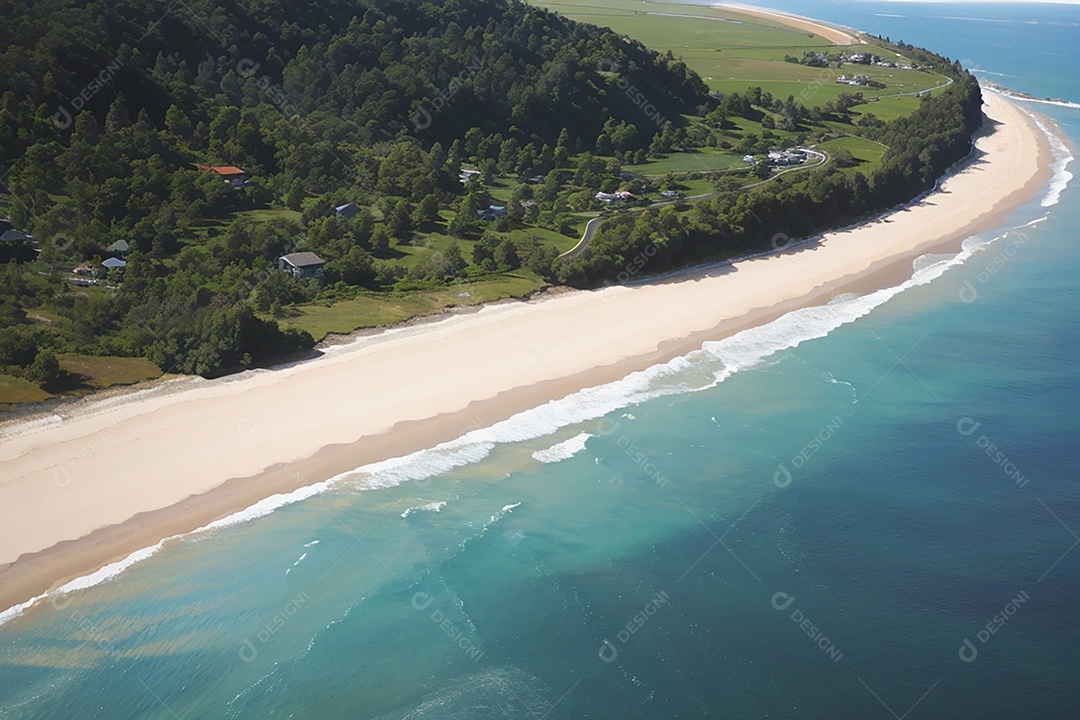 Vista superior natureza tranquila praia