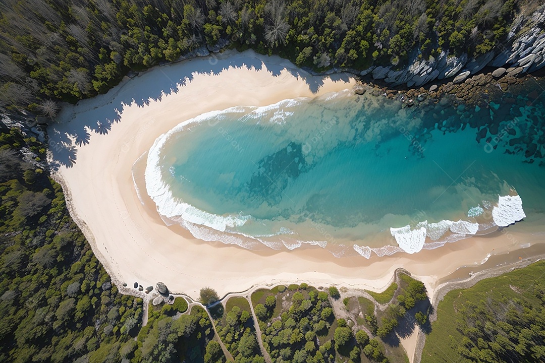Vista superior natureza tranquila praia
