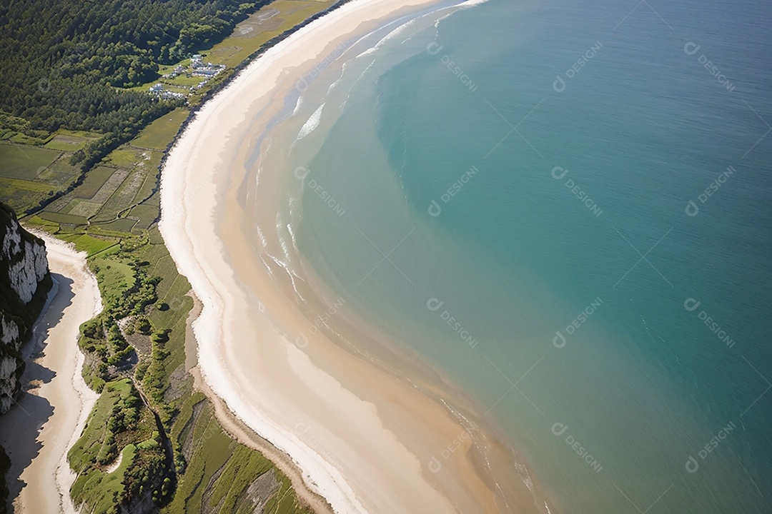 Vista superior natureza tranquila praia