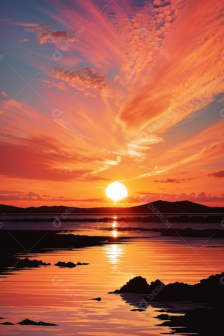 Fundo do pôr do sol da montanha de inverno