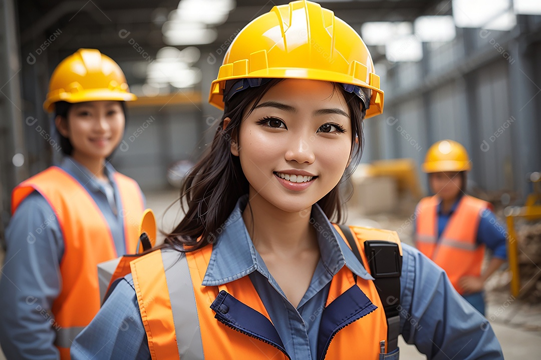 Asian woman confidence action posing builder