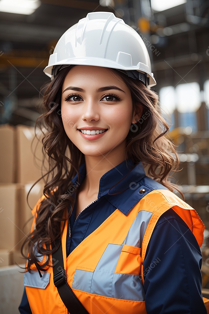 Mulher asiática confiança ação posando construtor