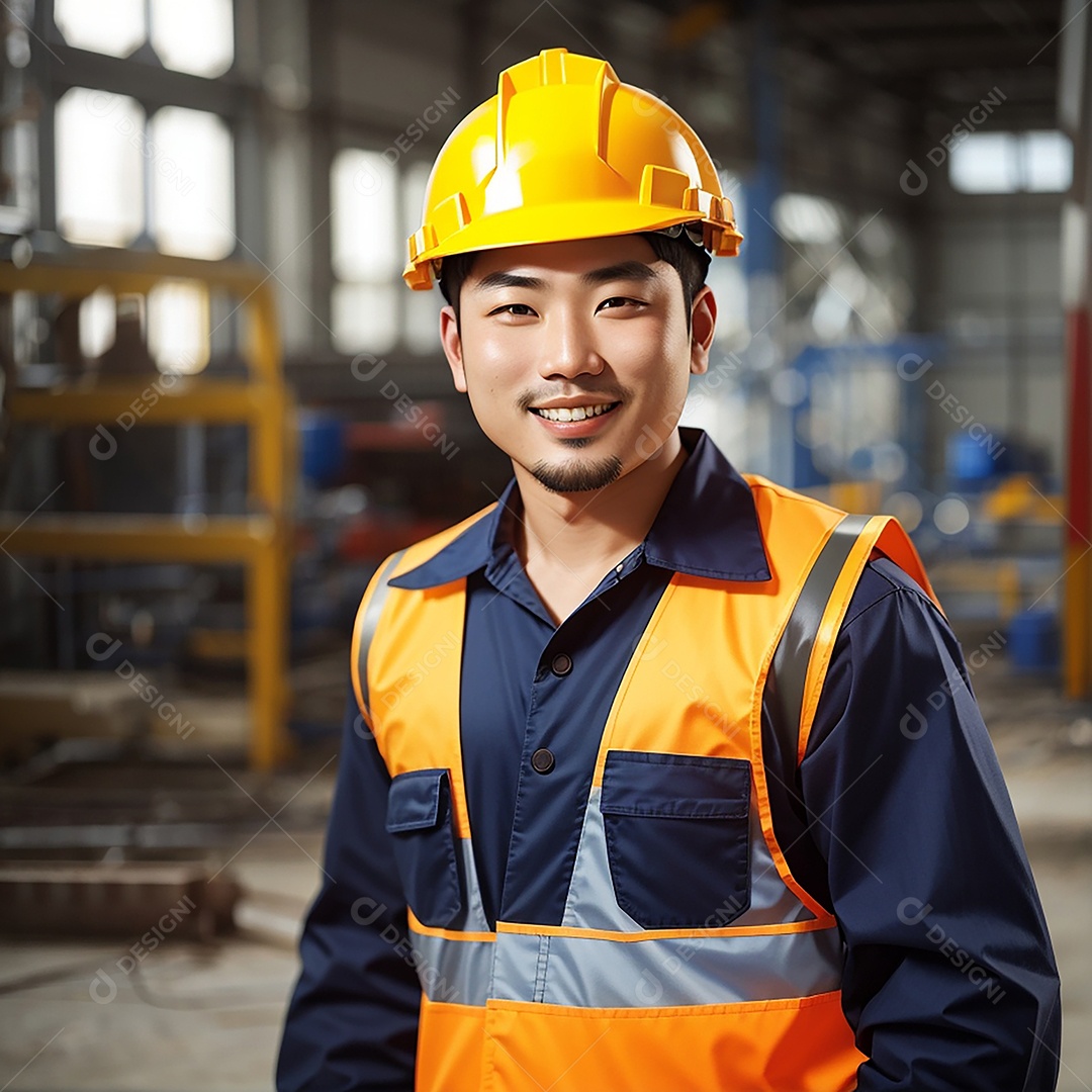 Homem confiança ação posando construtor sorrindo