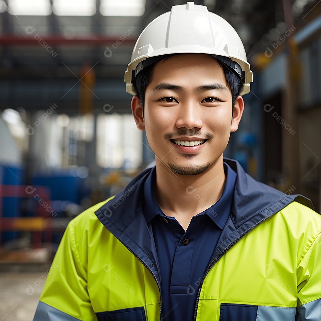 Homem confiança ação posando construtor sorrindo