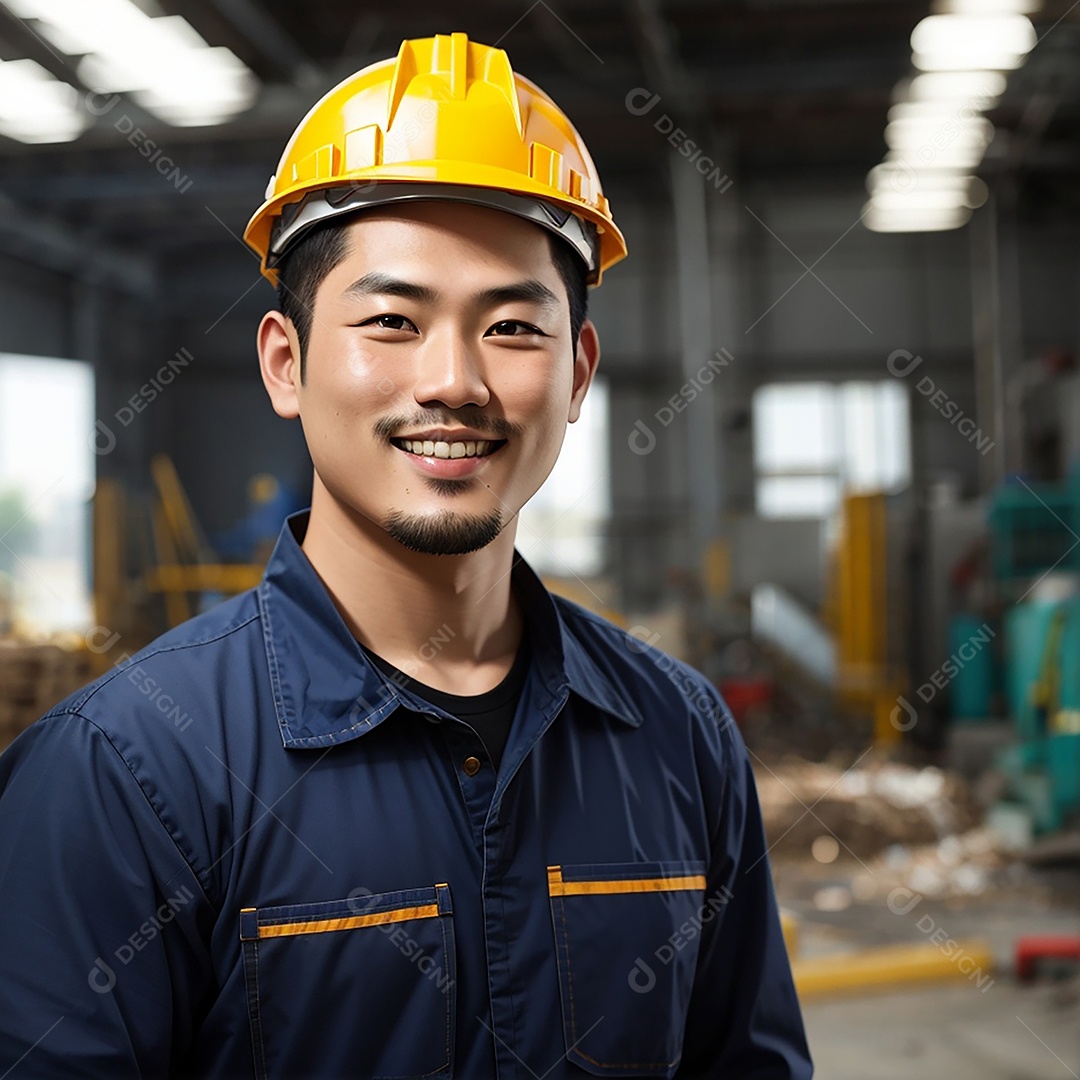 Homem confiança ação posando construtor sorrindo