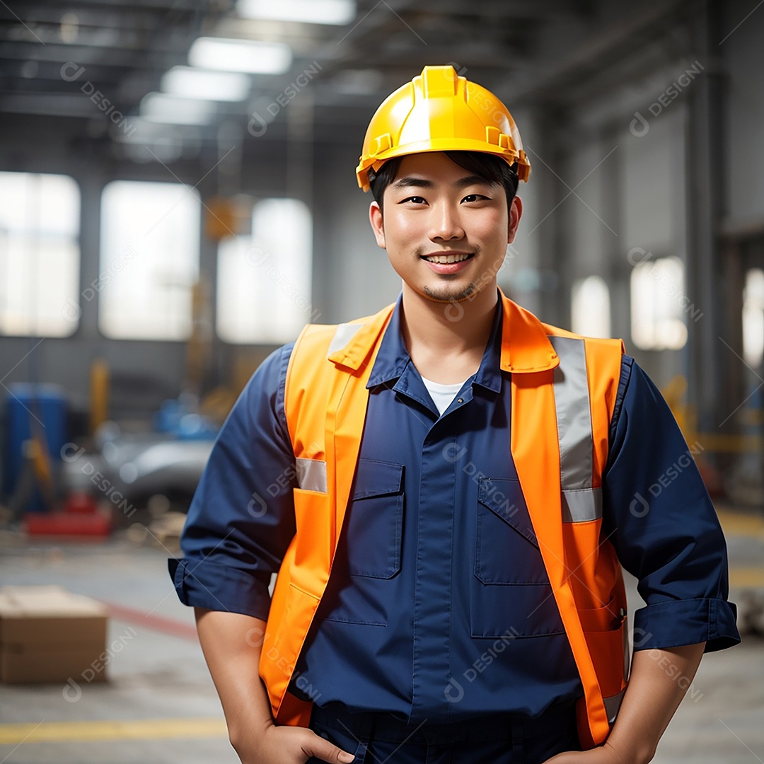 Homem confiança ação posando construtor sorrindo