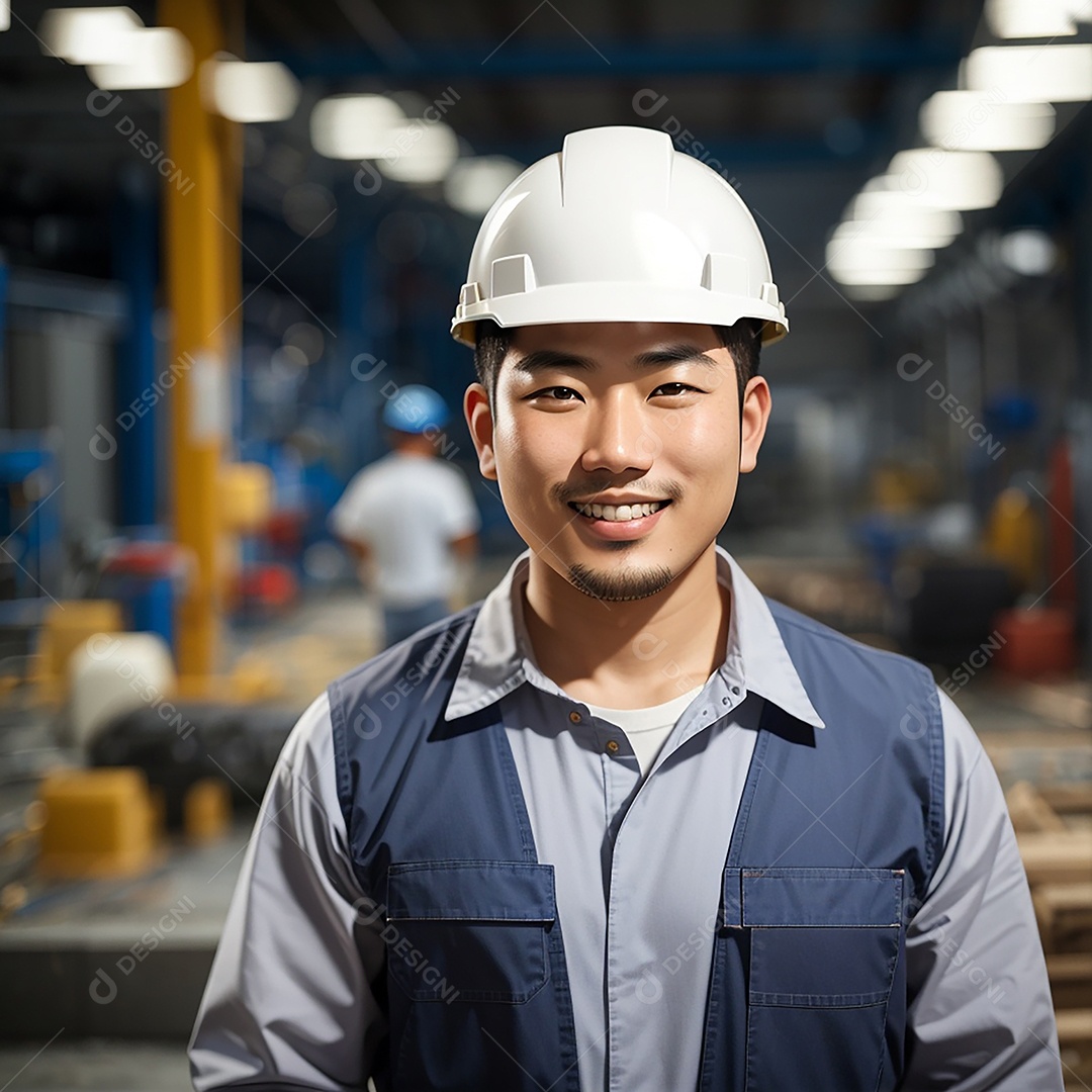 Homem confiança ação posando construtor sorrindo