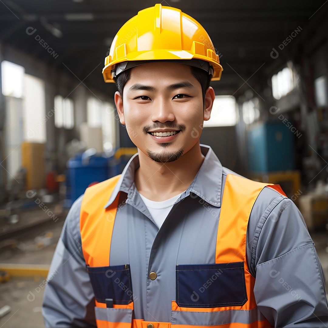 Homem confiança ação posando construtor sorrindo