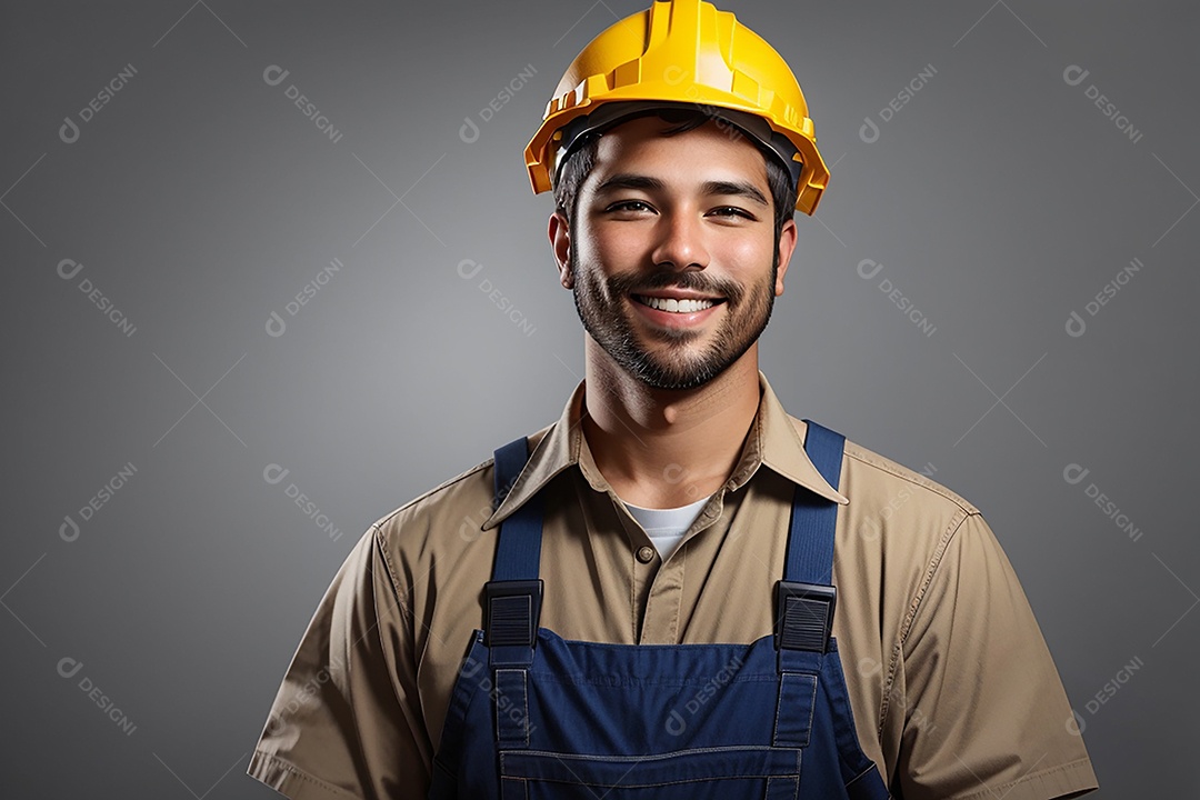 Homem confiança ação posando construtor sorrindo