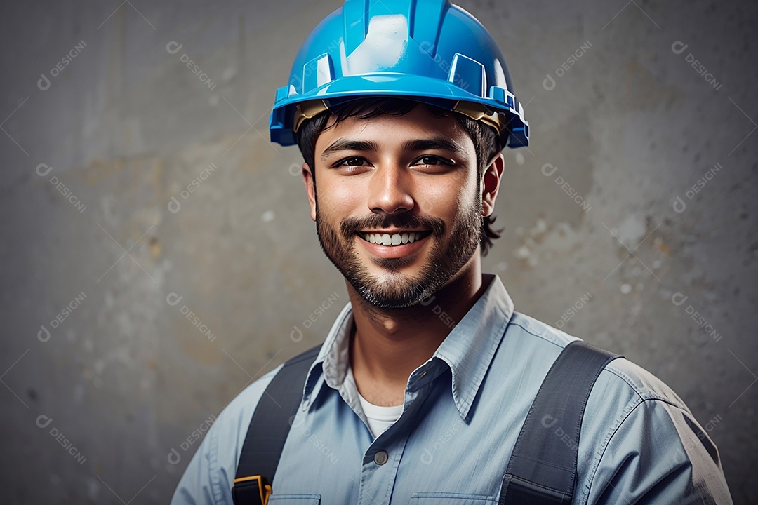 Homem confiança ação posando construtor sorrindo