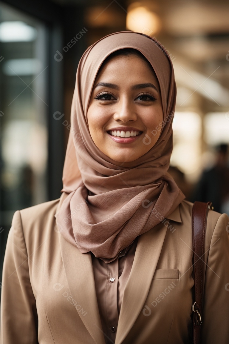 Ação de modelo de garota posando sorrindo usando smartphone