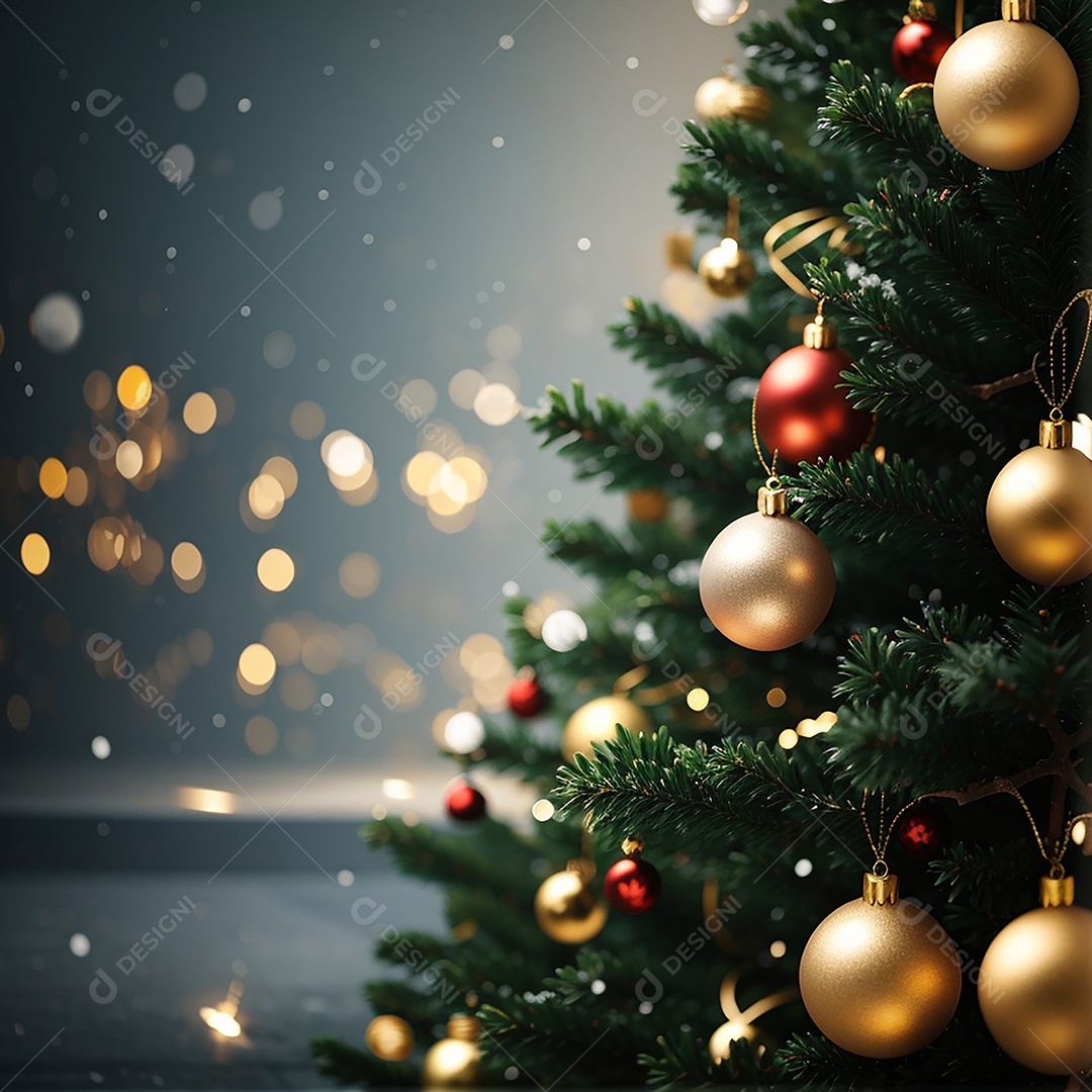 Árvore de natal com fundo estrela