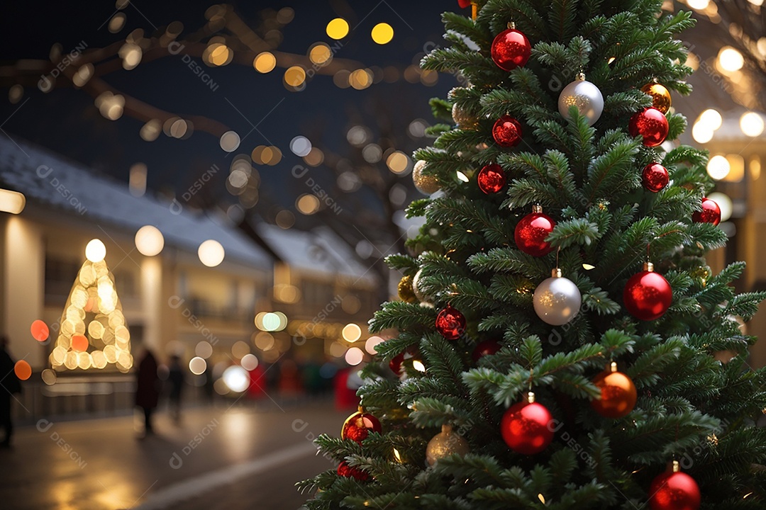 Árvore de natal com fundo estrela
