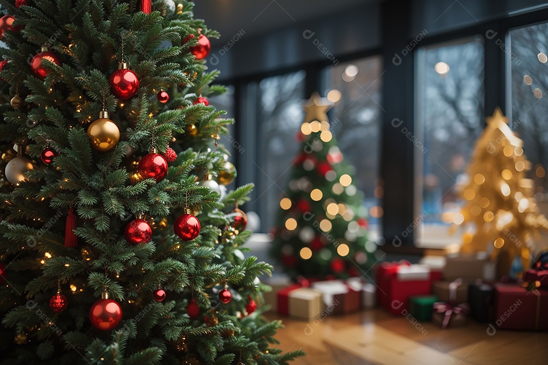 Árvore de natal com fundo estrela