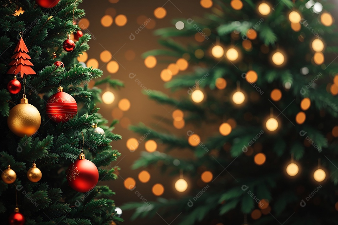 Árvore de natal com fundo estrela