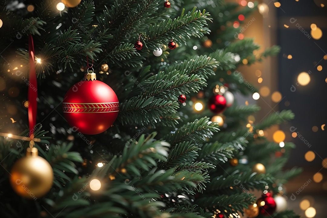 Árvore de natal com fundo estrela