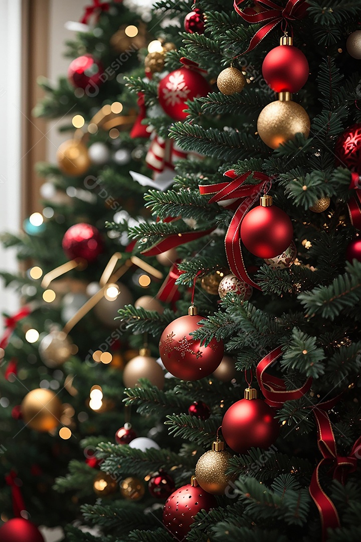 Árvore de natal com fundo estrela