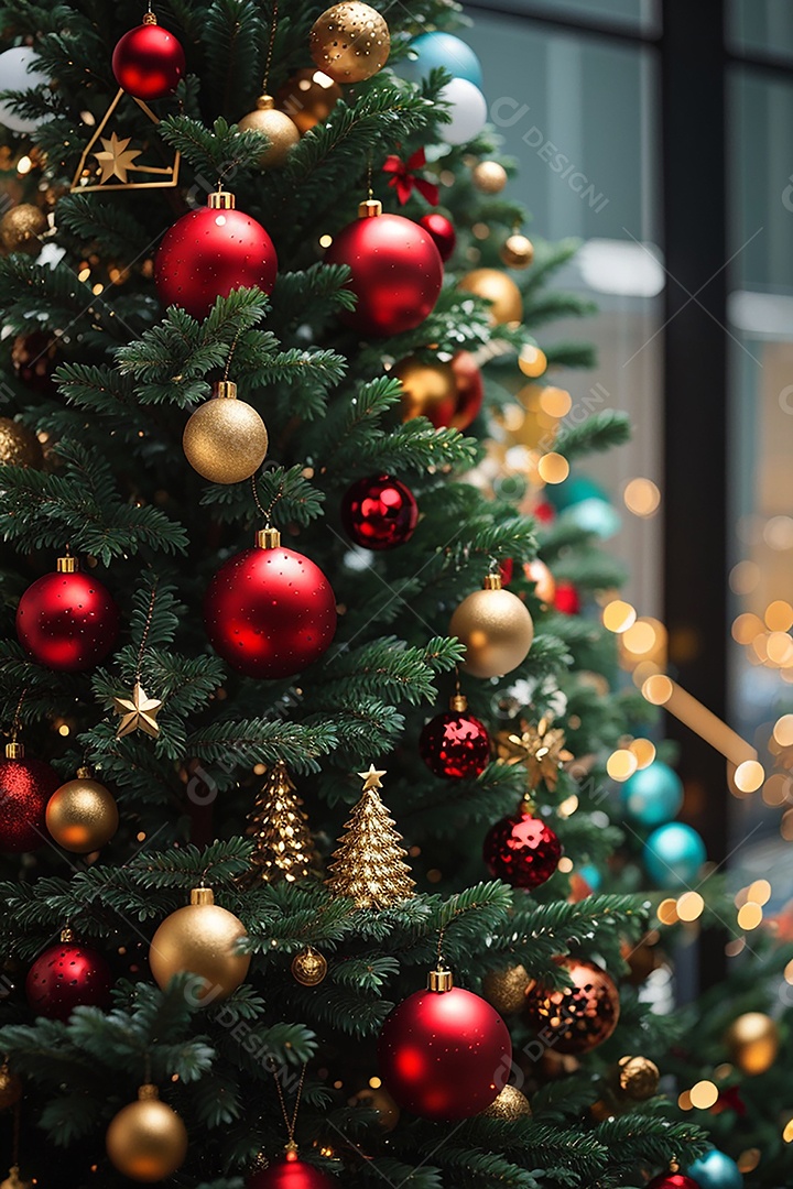 Árvore de natal com fundo estrela