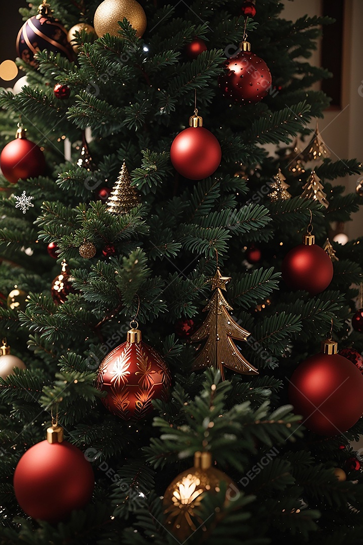 Árvore de natal com fundo estrela