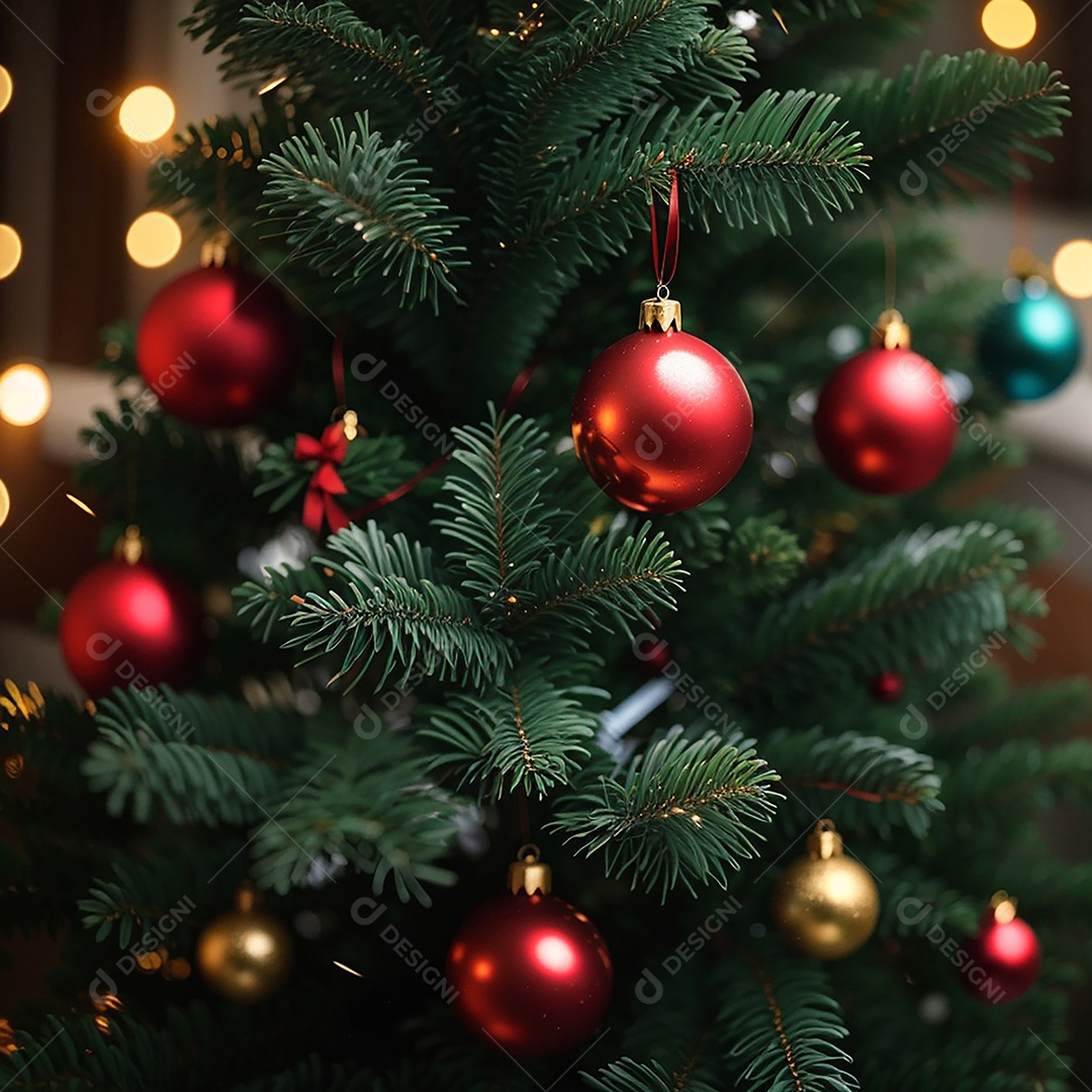 Árvore de natal com fundo estrela