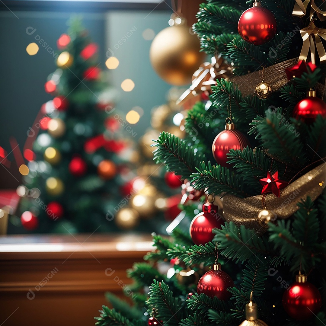 Árvore de natal com fundo estrela