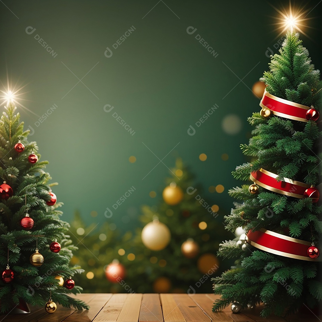 Árvore de natal com fundo estrela