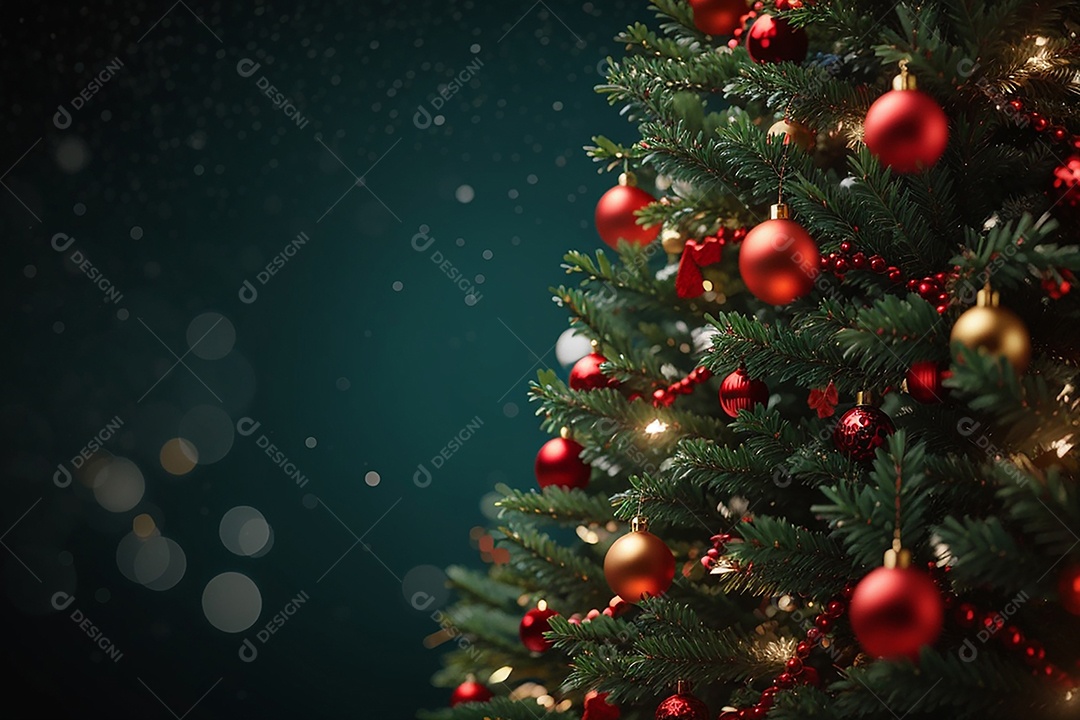 Árvore de natal com fundo estrela