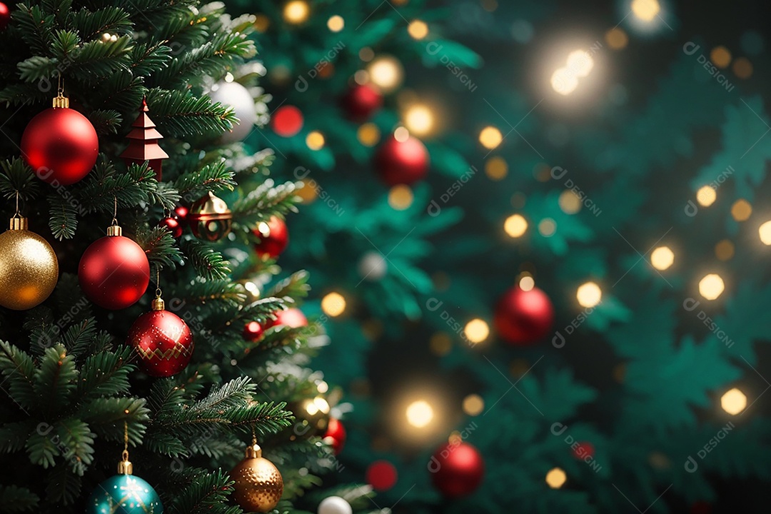 Árvore de natal com fundo estrela