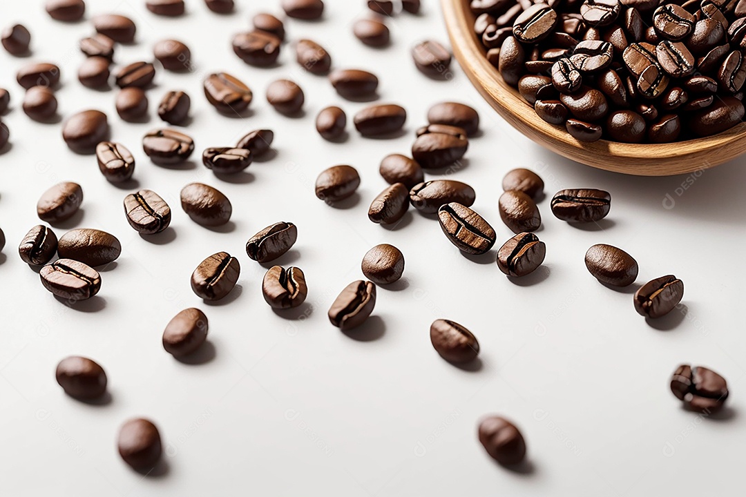 Fundo de parede simples branco de grãos de café