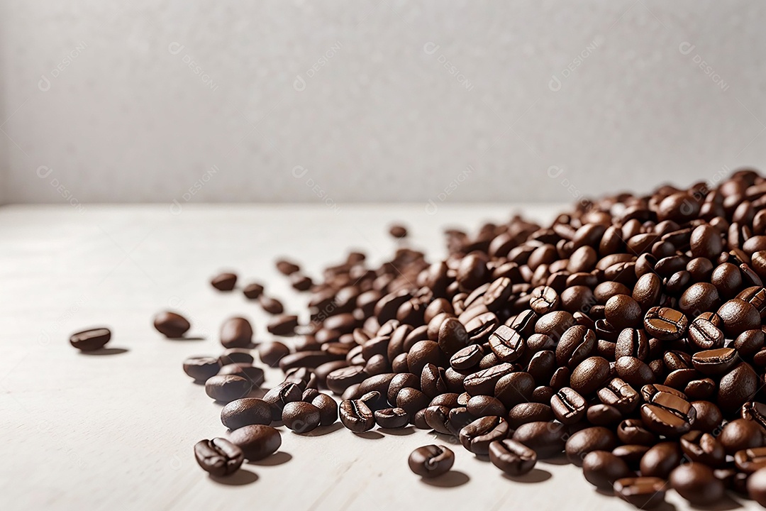 Fundo de parede simples branco de grãos de café