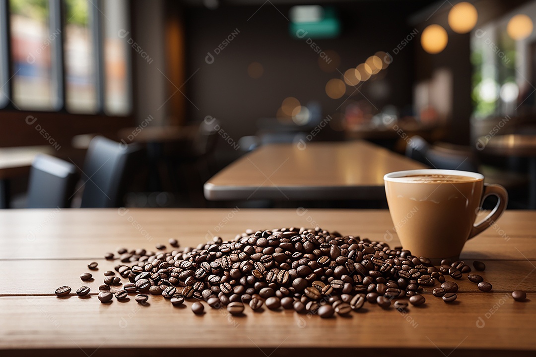 Foco mesa vazia xícara de café torrado