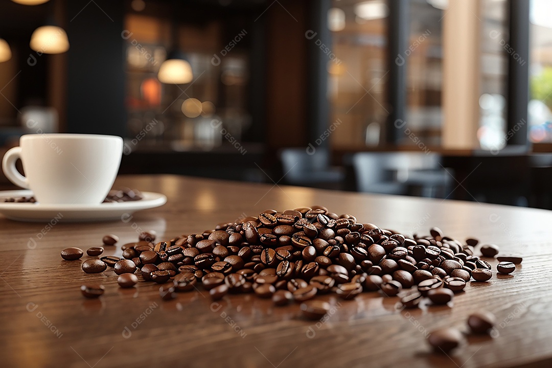 Foco mesa vazia xícara de café torrado