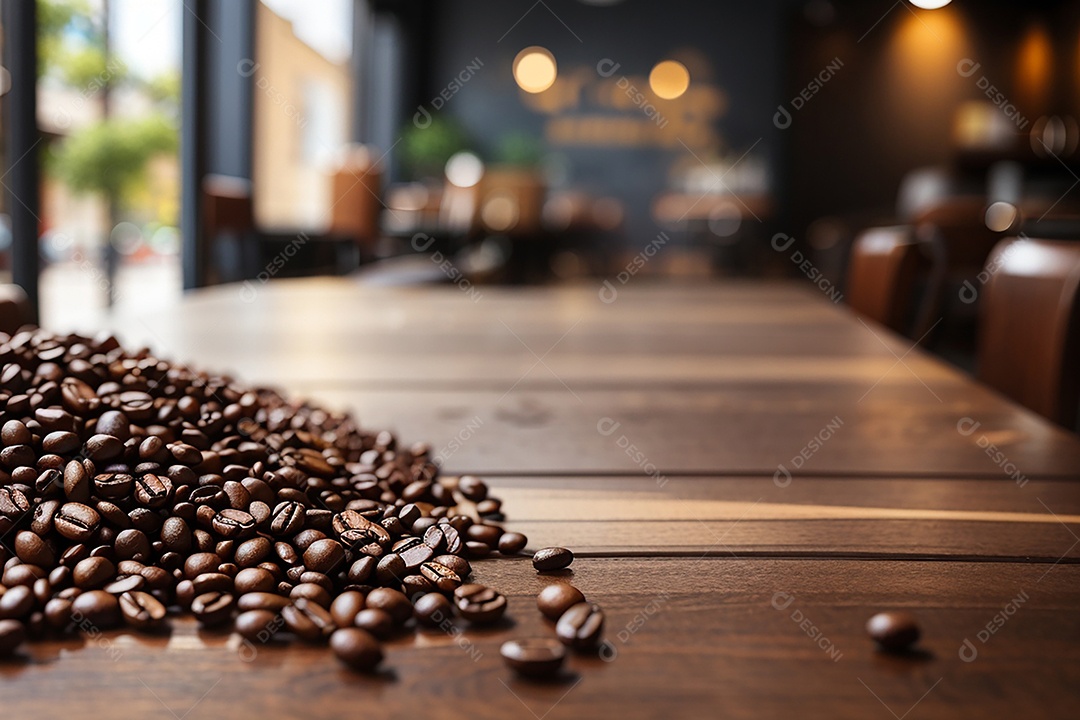 Foco mesa vazia xícara de café torrado