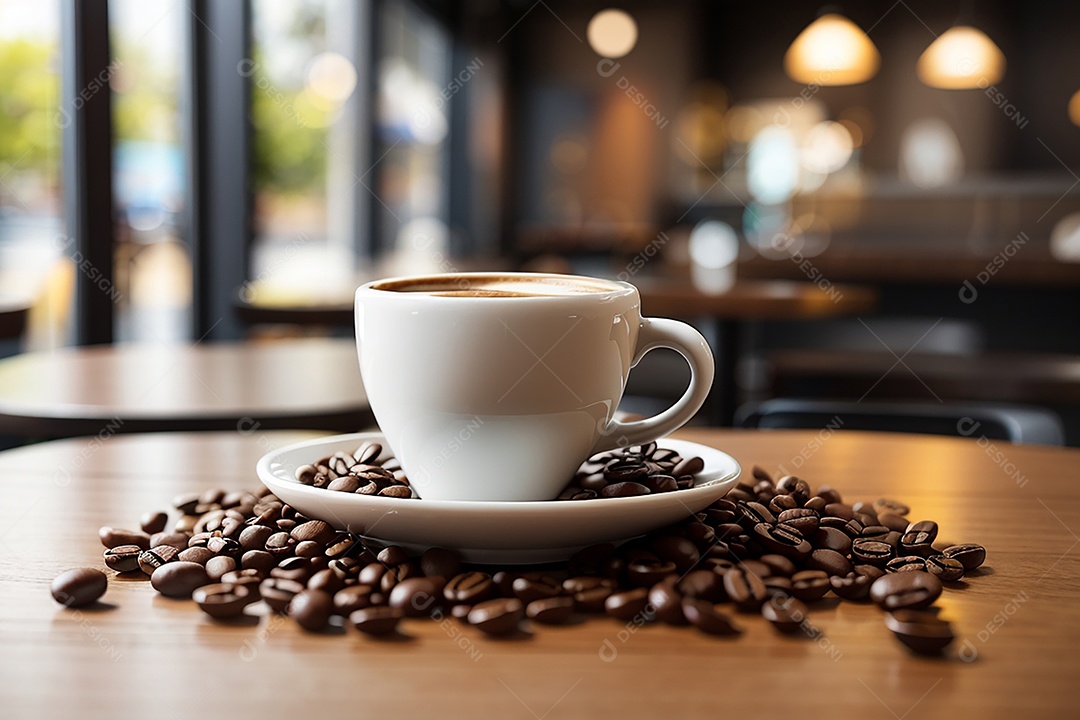 Foco mesa vazia xícara de café torrado