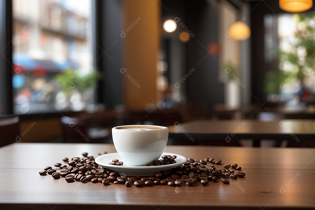 Foco mesa vazia xícara de café café torrado