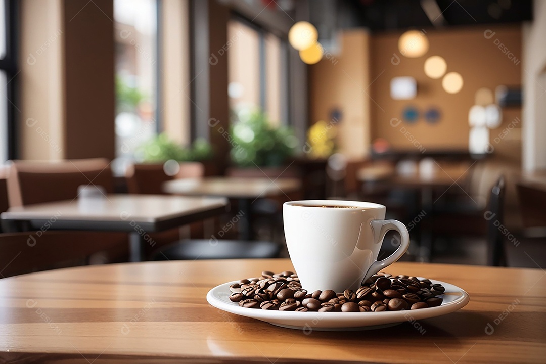 Foco mesa vazia xícara de café torrado