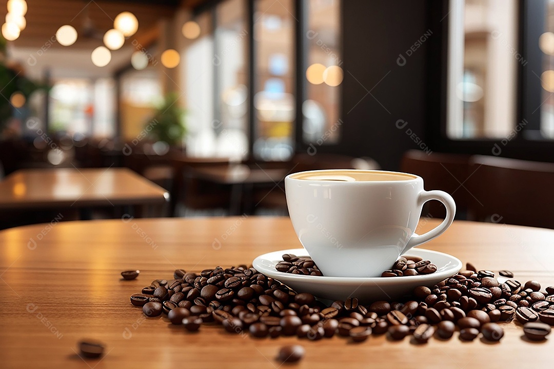 Foco mesa vazia xícara de café café torrado