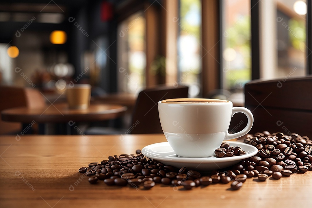 Foco mesa vazia xícara de café café torrado