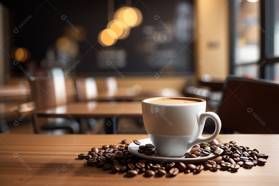 Foco mesa vazia xícara de café café torrado