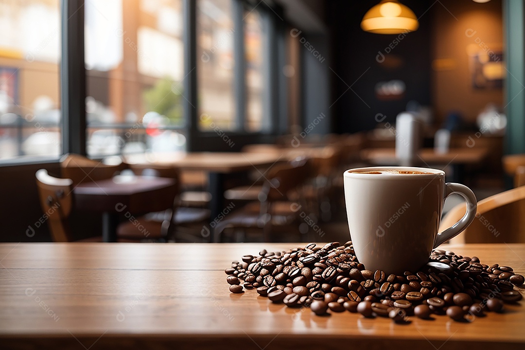 Foco mesa vazia xícara de café café torrado