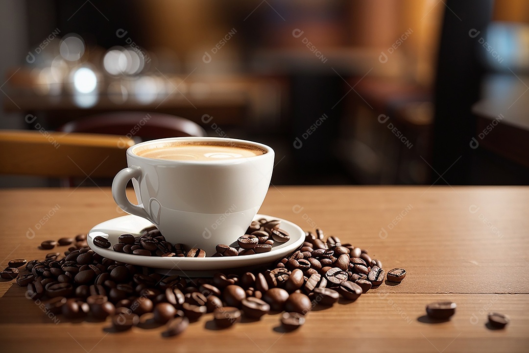 Foco mesa vazia xícara de café café torrado