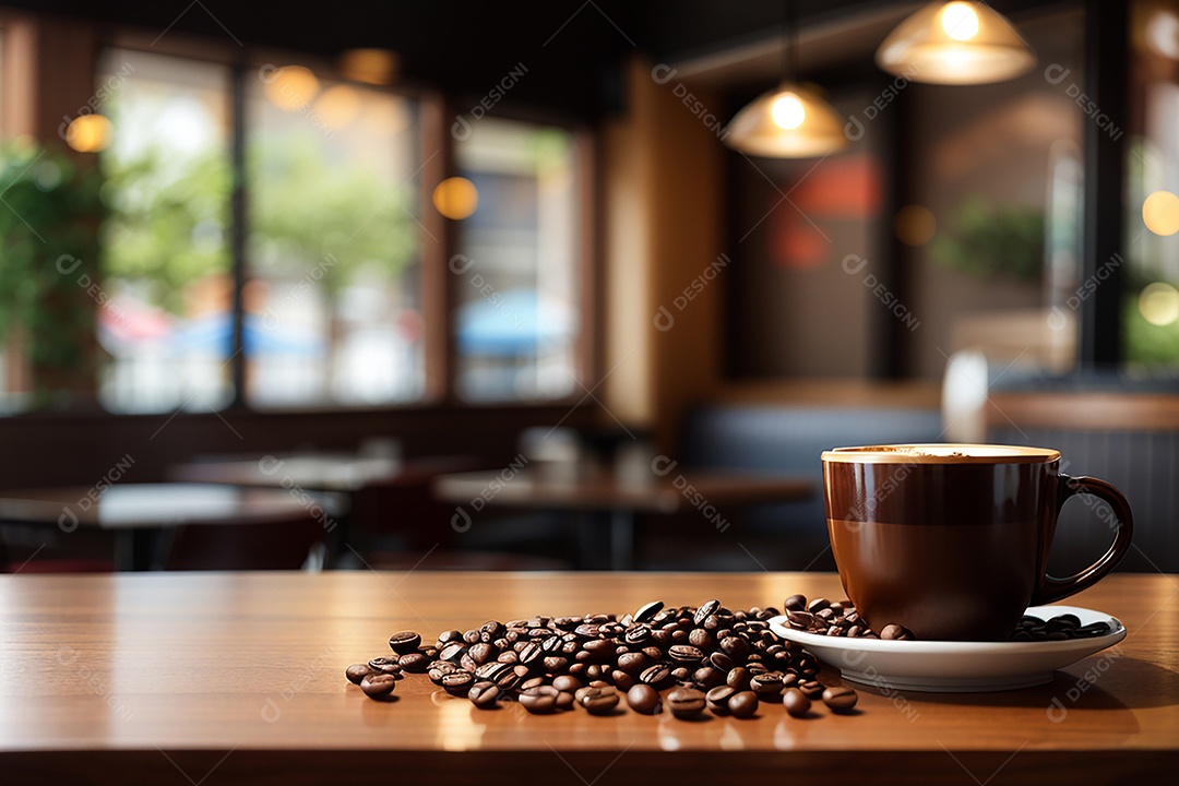 Foco mesa vazia xícara de café café torrado