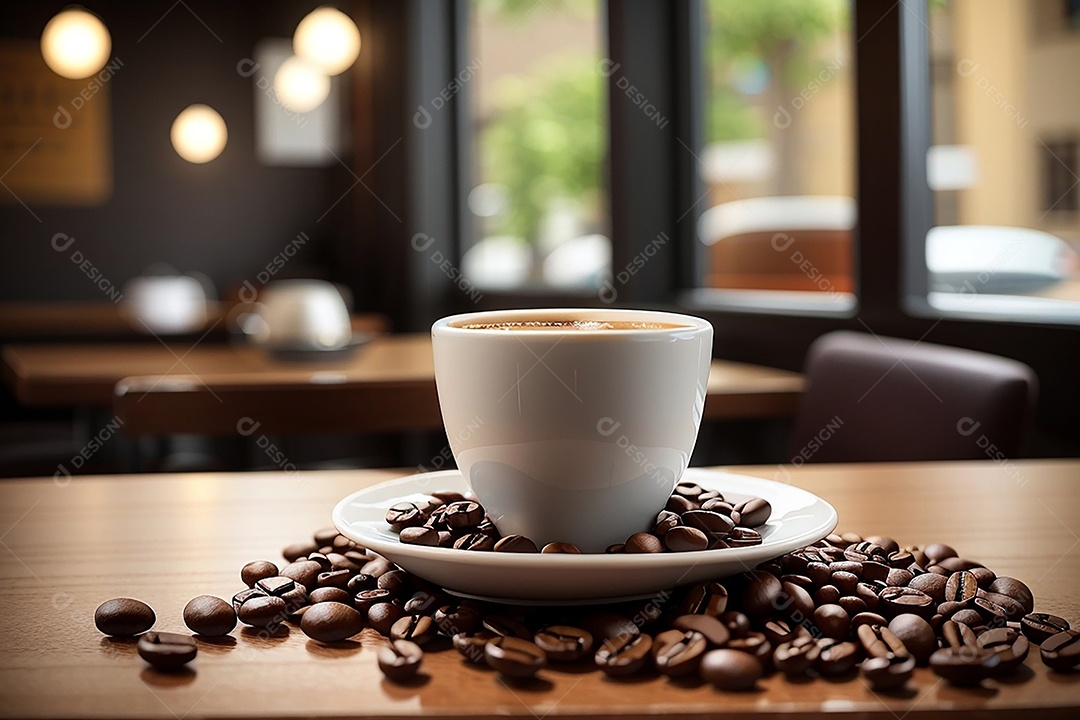 Foco mesa vazia xícara de café café torrado