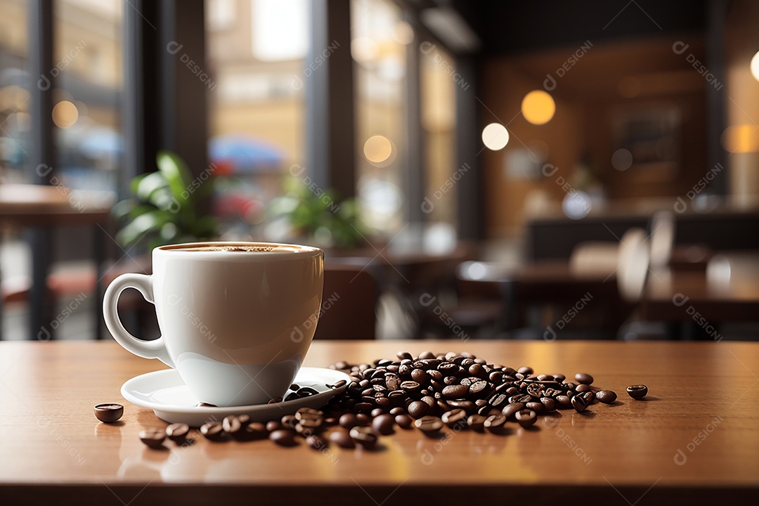 Foco mesa vazia xícara de café café torrado